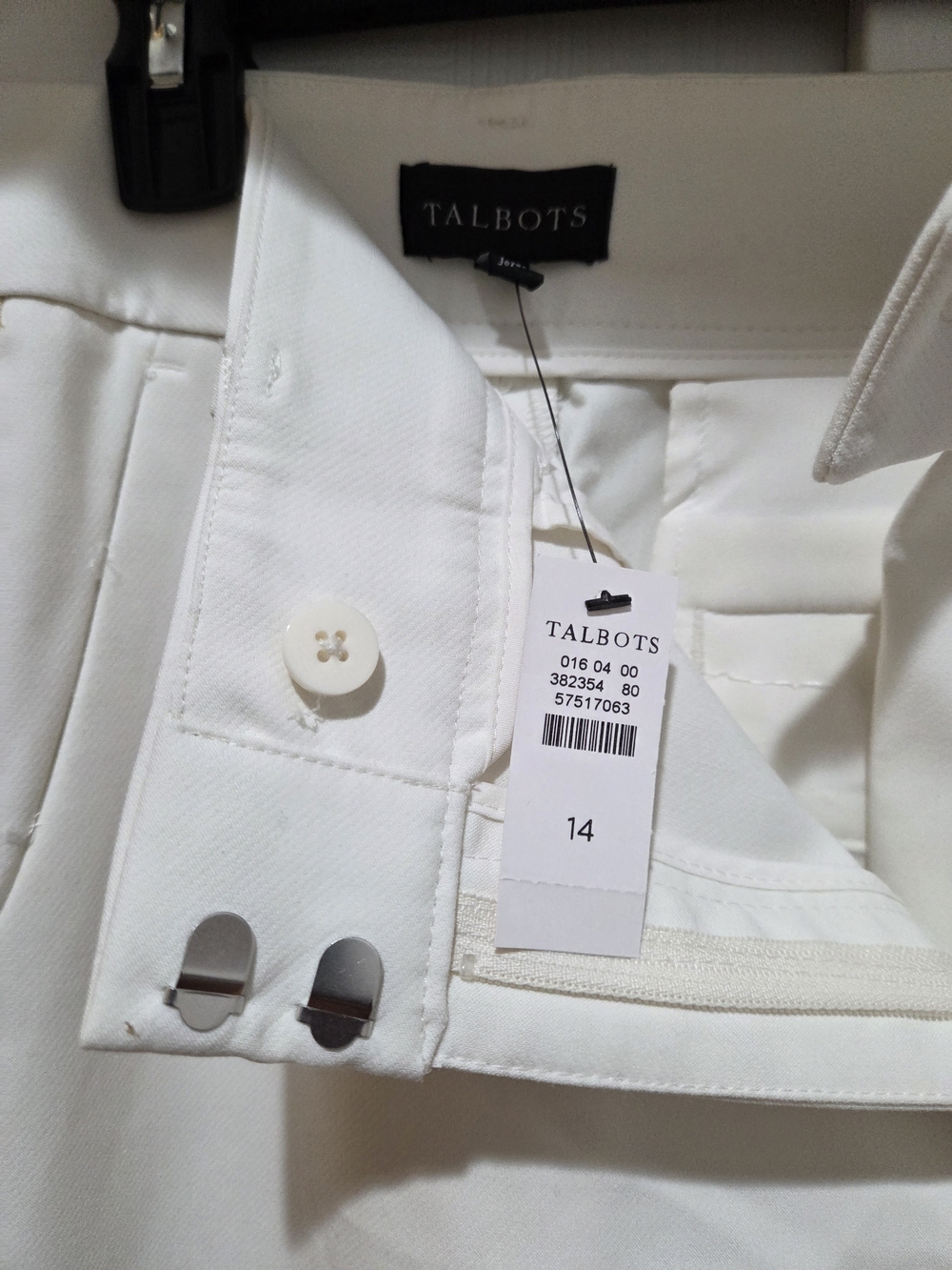 Talbots Ivory Wide-Leg Pants with Gold Side Trim - Picture 3 of 4